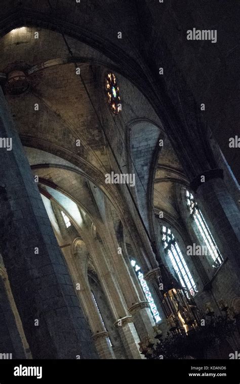 Stock Photo - Basilica of Santa Maria del Mar. 14th-century, Gothic-style church with soaring ...