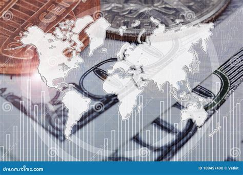 World map with stock chart stock photo. Image of investment - 189457490