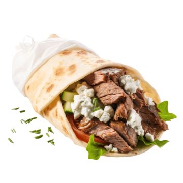 Traditional Greek Wrapped Sandwich Gyros, Pita, Beef, Food PNG ...