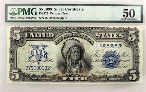 Series Of 1899 $5 Large Size Indian Chief Silver Certificate Fr#273 PMG ...