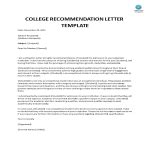 College Recommendation Letter Format | Business templates, contracts and forms.