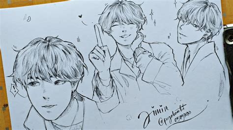 Drawing Jimin Fanart | Anime Style | Character Illustration | Daily ...