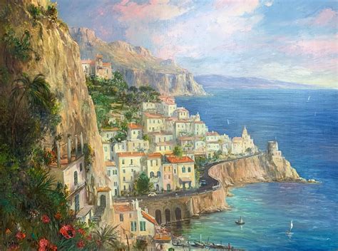 Manfred Rapp - Amalfi Coast at 1stDibs | paintings of amalfi coast ...