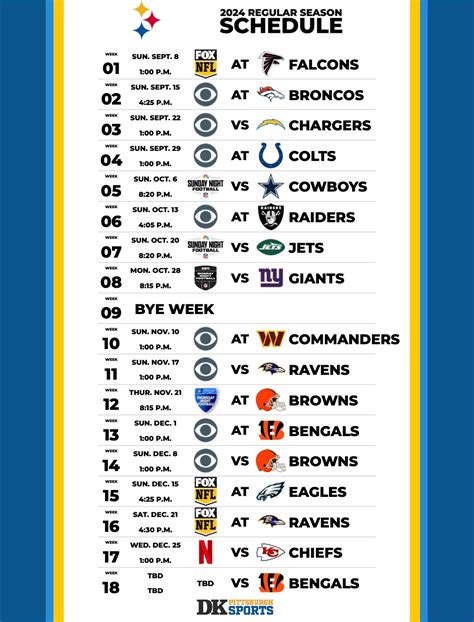 Steelers Schedule 2024 Schedule - Page Tricia