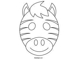 Printable Zebra Mask to Color | Zebra mask, Animal mask templates, Animal masks for kids