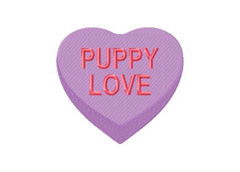 Puppy Love Heart Machine Embroidery Design