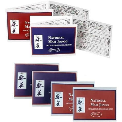 Mahjong Cards 2024, 4 Pack National Mahjong Cards Official Standard Hands and Rules Mahjong ...