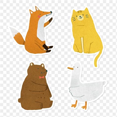 Hand drawn wildlife stickers collection | Premium PNG - rawpixel