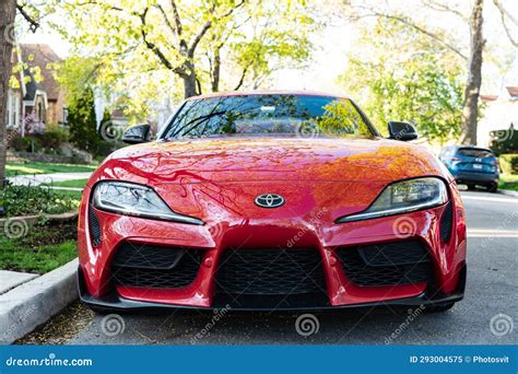 Chicago City, USA - April 26, 2023: 2022 Toyota Supra 2.0 Red Sport Car ...