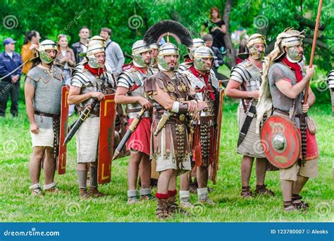 Roman Legionaries on the Site `Ancient Rome and Its Neighbours`. Festival `Times and Epochs ...