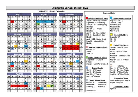 Lexington Two releases academic calendar for 2021-22 school year