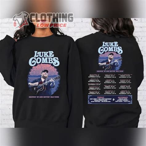 Luke Combs 2024 Tour Growing Up And Getting Old T- Shirt, Luke Combs Merch, Luke Combs Concert ...