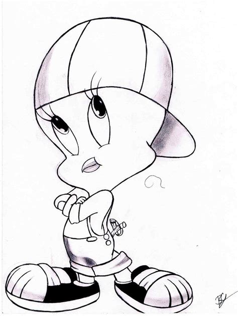 Gangster Tweety Bird | Gangsta tweety bird coloring pages | Tweety bird ...