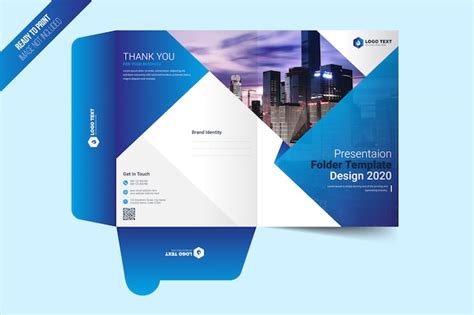 Premium Vector | Presentation folder template design