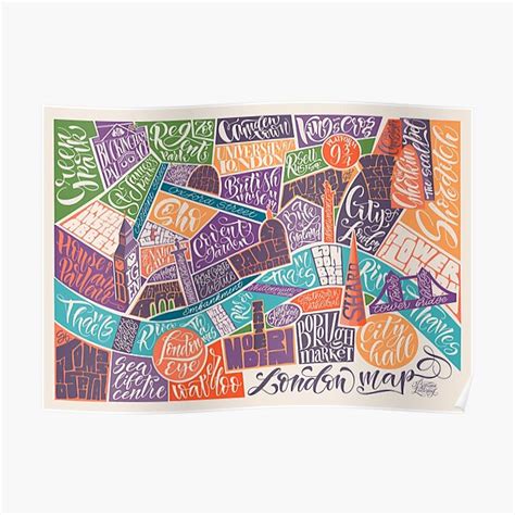 "London Map." Poster for Sale by BananiLettering | Redbubble