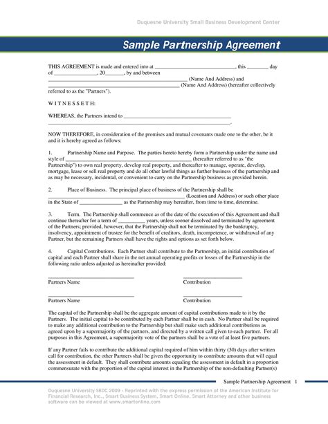 Partnership Agreement - 32+ PDF, DOC | Examples