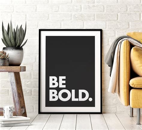 Be Bold Printable Wall Art, Kids Nursery Decor, Positive Quote ...