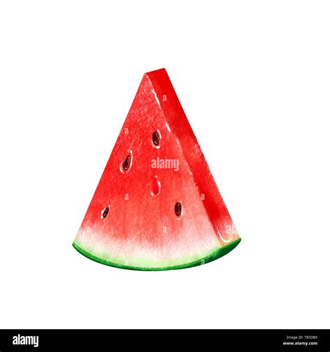Watermelon slice fruit illustration Stock Photo - Alamy