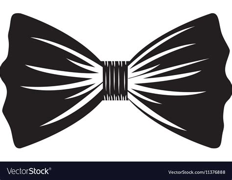 Black silhouette of bow tie Royalty Free Vector Image