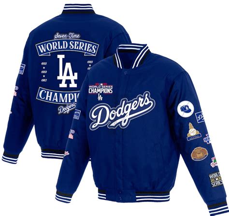 Los Angeles Dodgers 2020 World Series Champions Poly-Twill Full-Snap Jacket - Royal | J.H ...