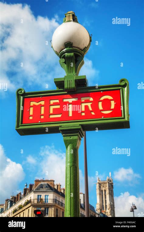 Metro sign in Paris, France Stock Photo - Alamy