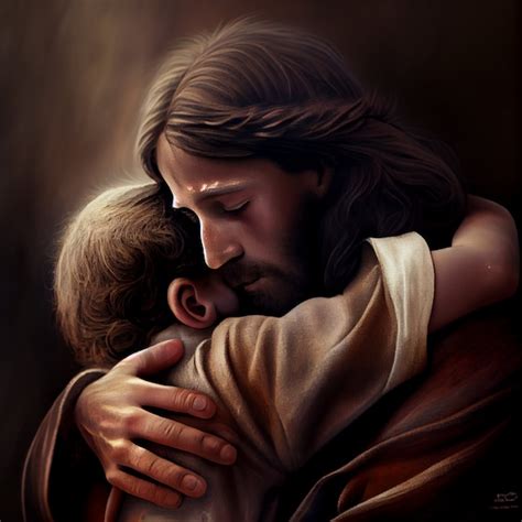 Jesus Christ Hugging Children