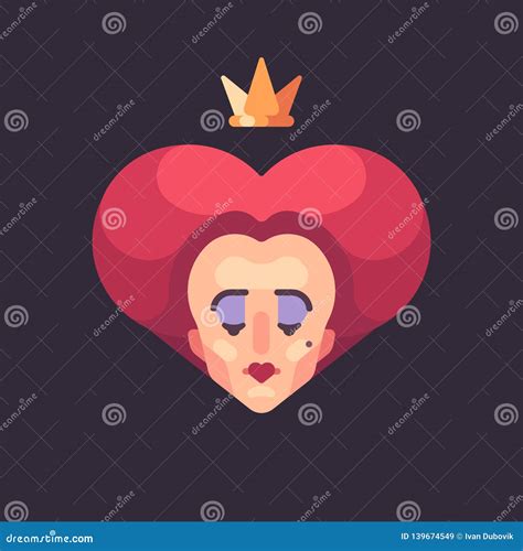 Queen of Hearts Flat Illustration. Fairy Tale Character Concept Stock Vector - Illustration of ...