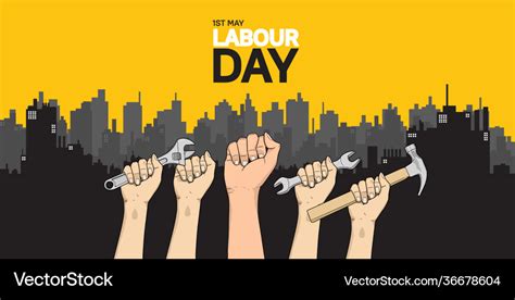 Labor day design 1st may celebration with hands Vector Image