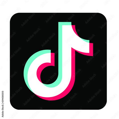 Tik tok editorial realistic logo app. tik tok vector logo. Tik tok ...