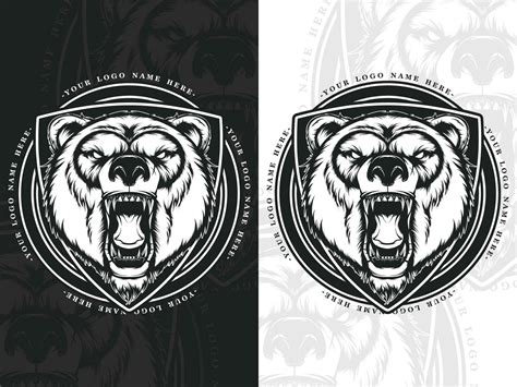 Panda head black and white logo 24675603 Vector Art at Vecteezy