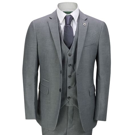 Mens Grey 3 Piece Business Suit Smart Casual Classic Tailored Fit Office | eBay