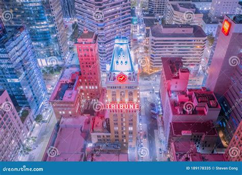 Oakland`s Tribune Tower at Night Editorial Image - Image of tower ...