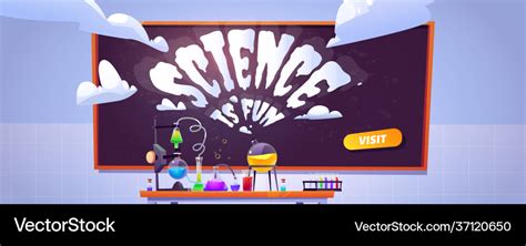 Science lab banner for study and experiments Vector Image