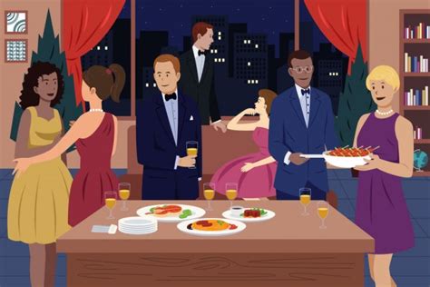 100,000 Dinner party Vector Images | Depositphotos