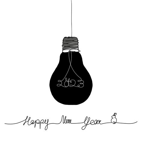 2023 Creative light bulb line art typography text,black and white ...