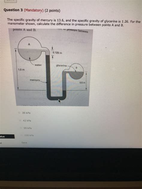 Solved The specific gravity of mercury is 13.6, and the | Chegg.com