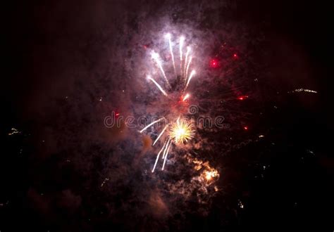 Beautiful Sparks from Fireworks in the Sky at Night Stock Image - Image of pyrotechnics, black ...