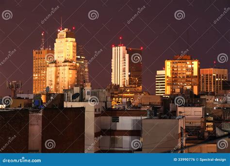 Buenos Aires at night stock photo. Image of skyscraper - 33990776