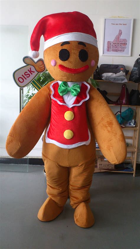 Actual Picture Gingerbread Man Mascot Costume Adult Size Fancy Dress For Party Mummy Costumes ...