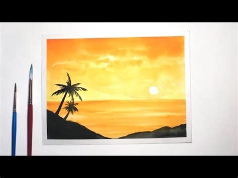 Sunset Easy Landscape Watercolor Painting For Beginners : Extra advice on specific brands and ...