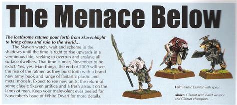 Warhammer Fantasy Battle Tabletop Gaming: New Skaven Clanrat Miniature ...