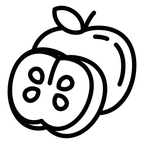 Apple icon, outline style 14183250 Vector Art at Vecteezy