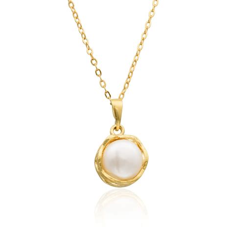 Pearl necklace GOLD Filled 14K pearl pendant natural pearl