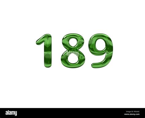 Green Number 189 isolated white background Stock Photo - Alamy