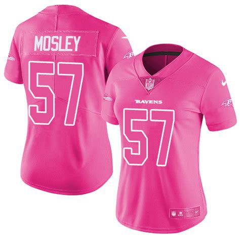 cheap 5x jerseys Women\’s Baltimore Ravens #57 C.J. Mosley Pink Stitched Limited Rush Fashion ...