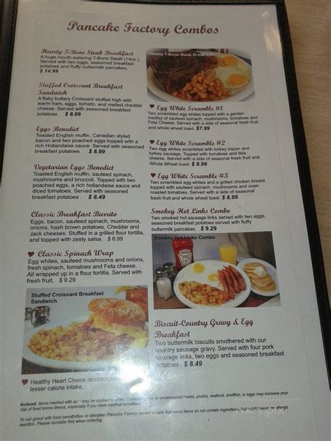 Menu of The Pancake Factory in Los Angeles, CA 91606