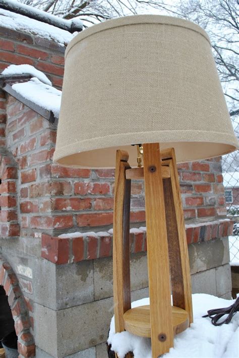 Whiskey Barrel Table Lamp with Lamp Shade Rustic by 1933Designs