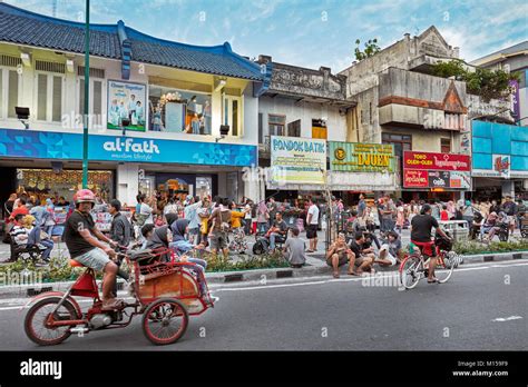 Traffic on Malioboro street. Yogyakarta, Java, Indonesia Stock Photo ...