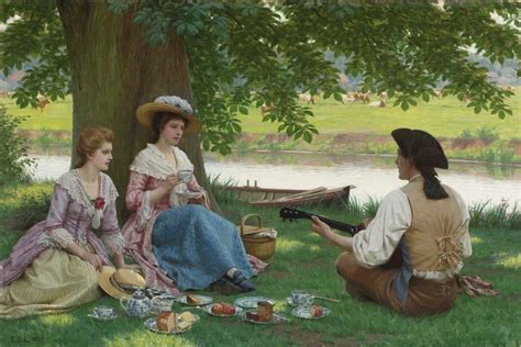 A Picnic Party (1920) by Edmund Blair Leighton (1853 - 1922) | Pre ...