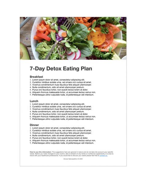 7-Day Detox Eating Plan - Www.grovesnaturopathics.com.au